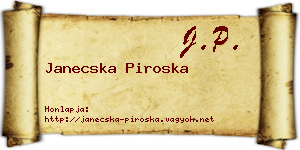 Janecska Piroska névjegykártya